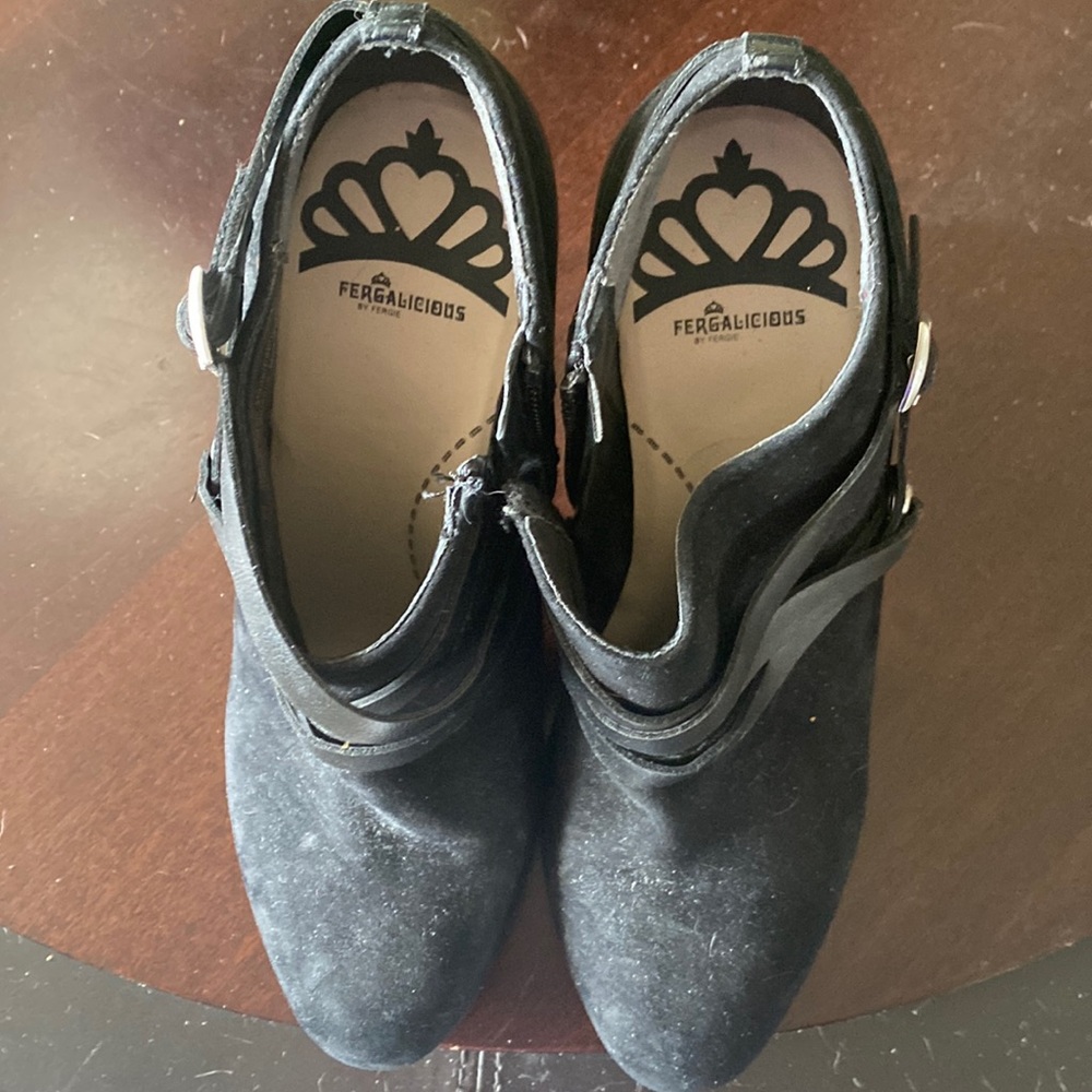 Fergalicious black heeled booties